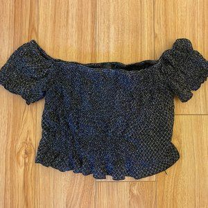 Topshop Sparkly Off the Shoulder Top